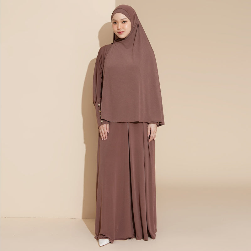 Hafisa Abaya Set (Gamis Umroh Haji Abaya Jersey Set Kerudung)