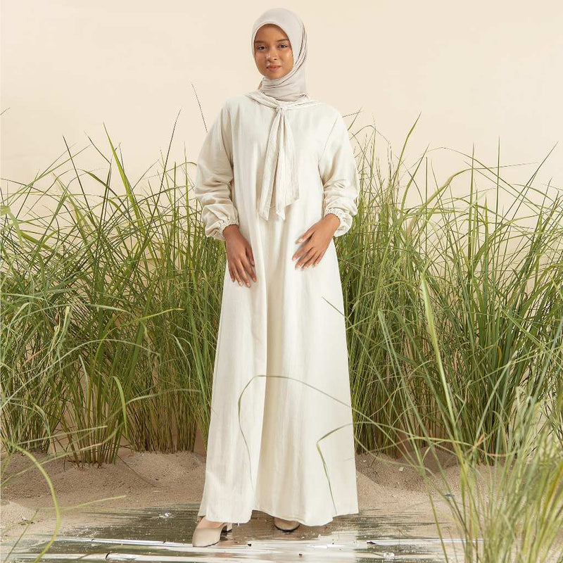 Nora Dress Linen Broken White