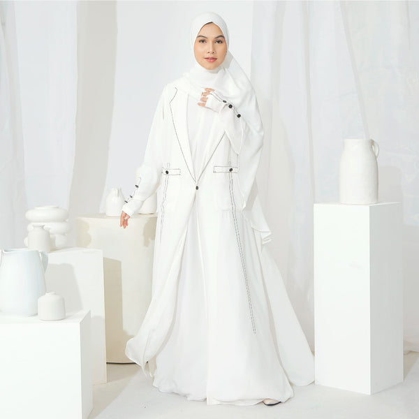 Meena Abaya Outer Broken White