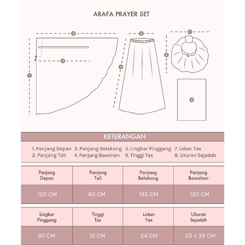 Arafa Prayer Set Lasercut (Mukena Set Pattern Emboss Lasecut)