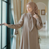 Flora Dress Linen (Dress Dasi Bahan Linen)