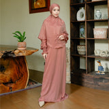 Hanida Abaya Set (One Set Abaya Umroh Haji Gamis Set Kerudung Syari)