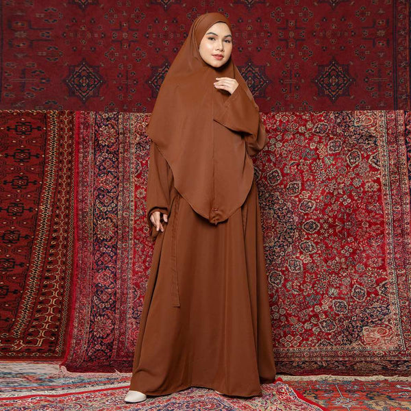 Lyra Abaya Set Dark Brown