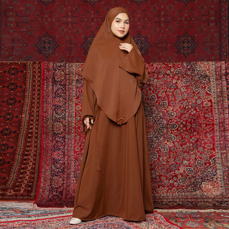 Lyra Abaya Set Dark Brown