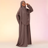 Amara Abaya Set Grey Cream