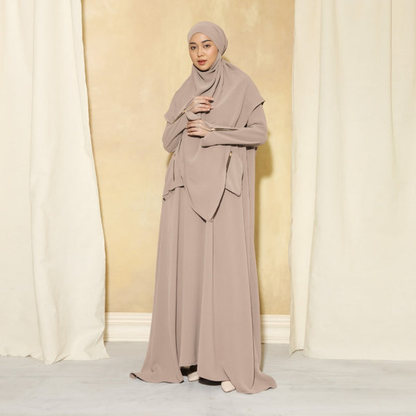 Syaza Abaya Lozy X Cut Syifa Tan M (Gamis Haji dan Umrah)