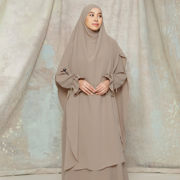 Alina French Khimar Lozy X Cut Syifa Malt Choco