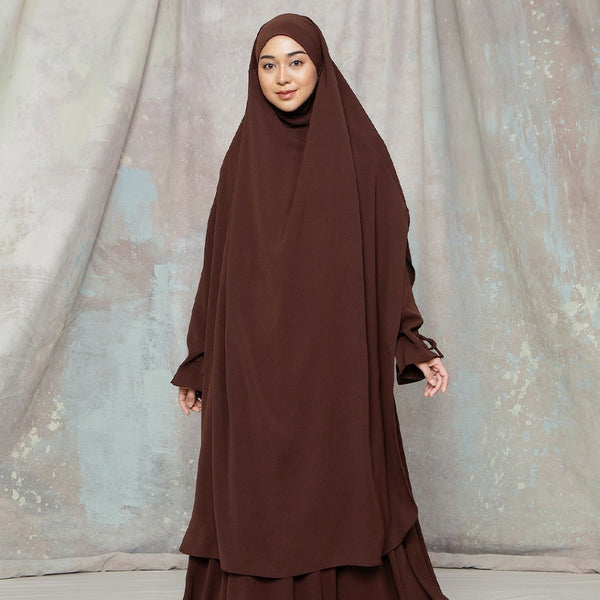 Alina French Khimar Lozy X Cut Syifa Mahogany