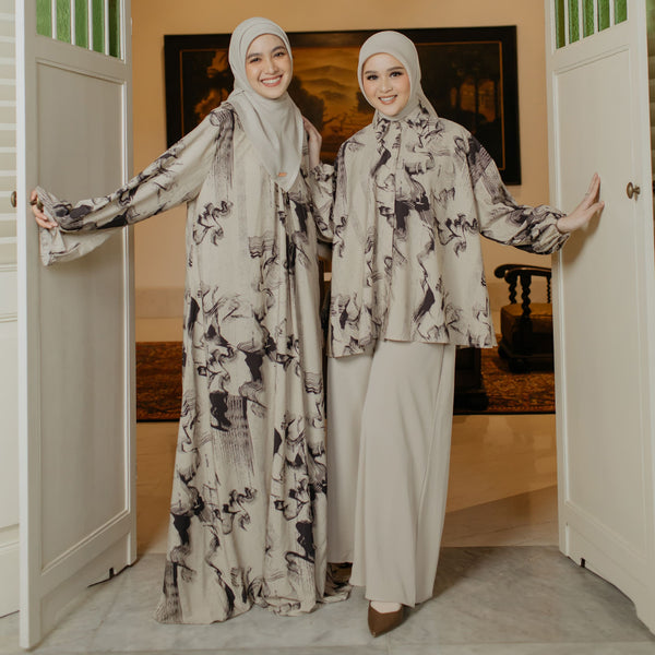 Syifa Dress Creamy Grey (Lozy x Cut Syifa)