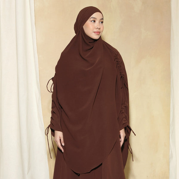 Yasmin French Khimar Lozy X Cut Syifa Mahogany