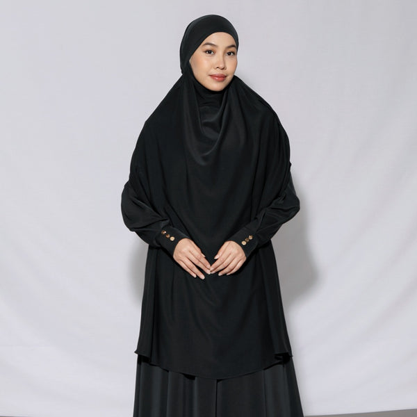Sabiya French Khimar Lozy X Cut Syifa Black (Khimar Only)