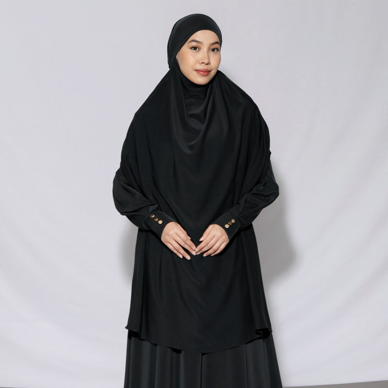 Sabiya French Khimar Lozy X Cut Syifa Black (Khimar Only)