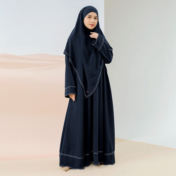 Sadia Abaya Set Navy