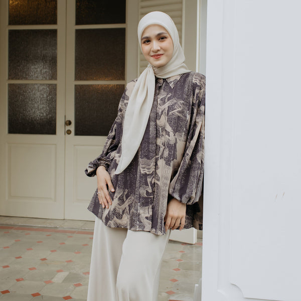 Syifa Blouse Grey Almond (Lozy x Cut Syifa)