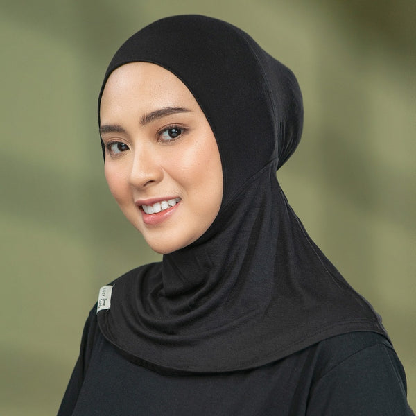 Inner Neck Lozy x Bianca Black (Ciput Hijab Ninja Bahan Viscose Rayon)