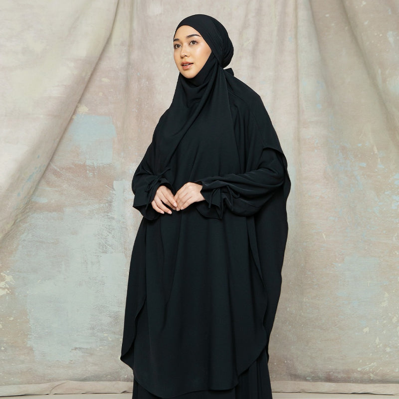 Alina French Khimar Lozy X Cut Syifa Black