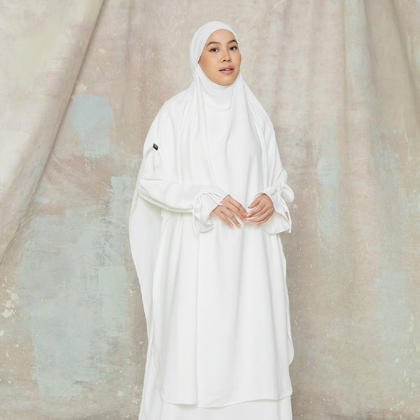 Alina French Khimar Lozy X Cut Syifa Broken White