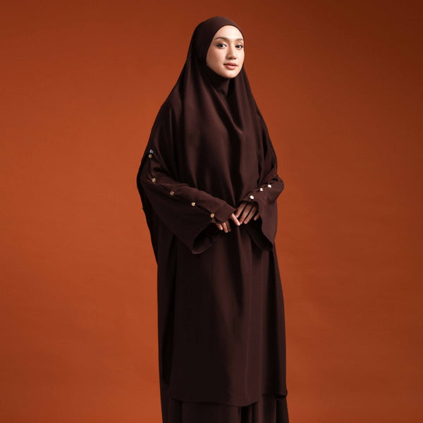 Tsamara French Khimar (Jilbab Syari Cadar) Espresso