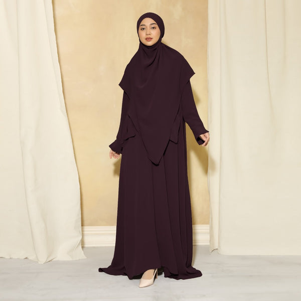 Syaza Abaya Lozy X Cut Syifa Wineberry S (Gamis Haji dan Umrah)