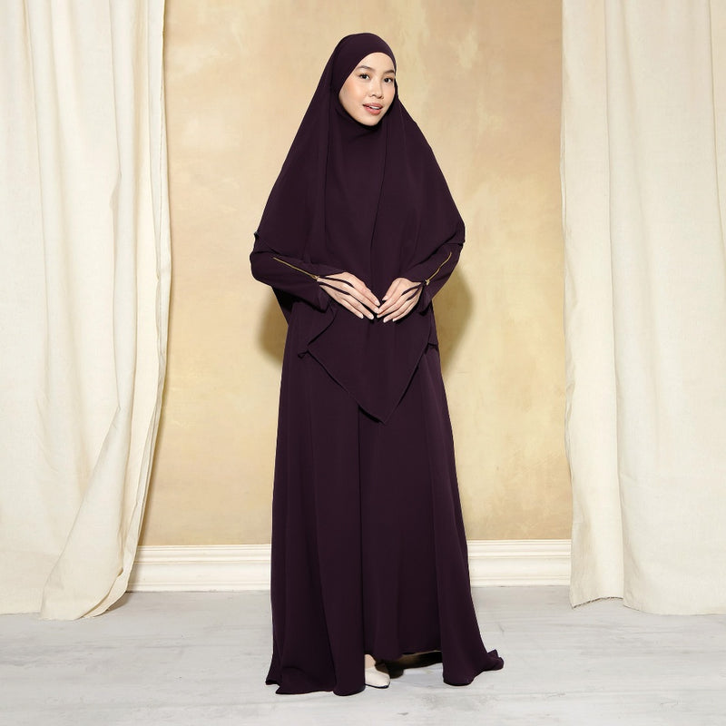 Syaza Abaya Lozy X Cut Syifa Violet M (Gamis Haji dan Umrah)
