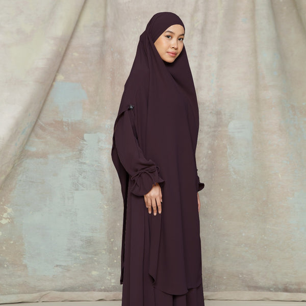 Alina French Khimar Lozy X Cut Syifa Wineberry