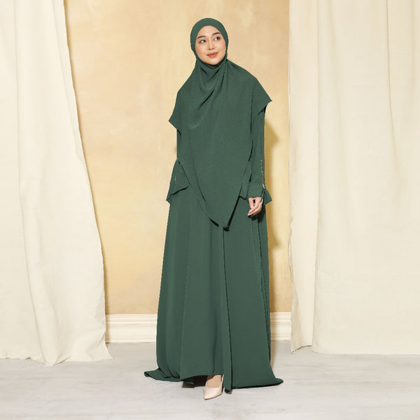 Syaza Abaya Lozy X Cut Syifa Evergreen S (Gamis Haji dan Umrah)