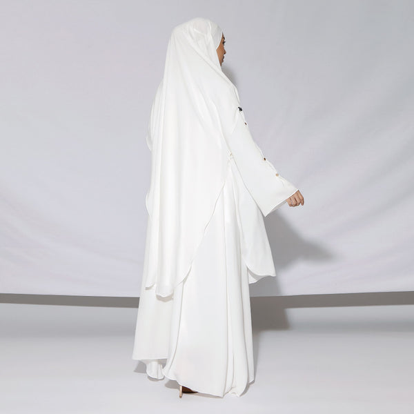 Tsamara French Khimar (Jilbab Syari Cadar) Broken White