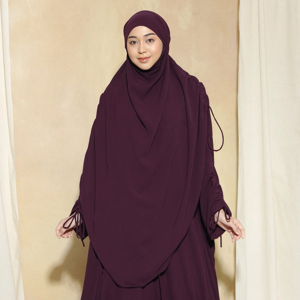 Yasmin French Khimar Lozy X Cut Syifa Wineberry