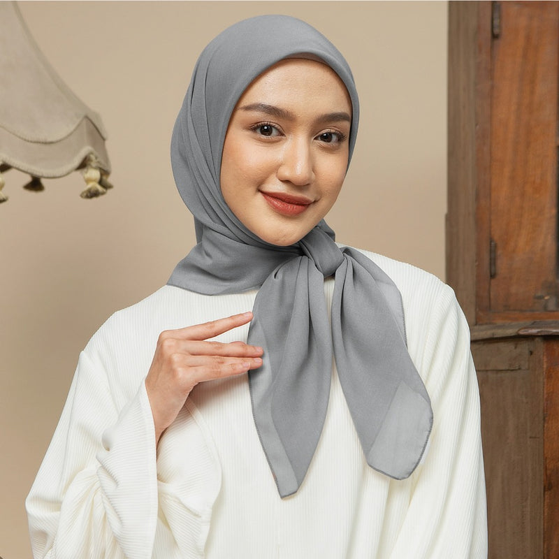 Nala Voal Square Stone Grey