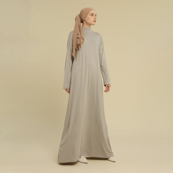 Inner Dress Lengan Panjang Grey S-M