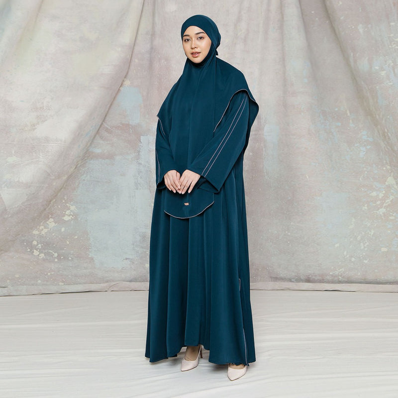 Zainab Abaya Lozy X Cut Syifa Dark Teal Blue S
