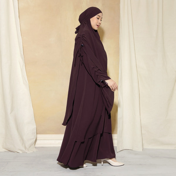 Yasmin Abaya Set Lozy x Cut Syifa Wineberry S