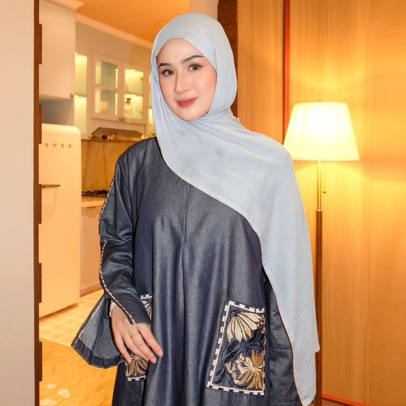 Pashmina Viscose Nour Shawl Lozy x Lesti Blue Pastel New