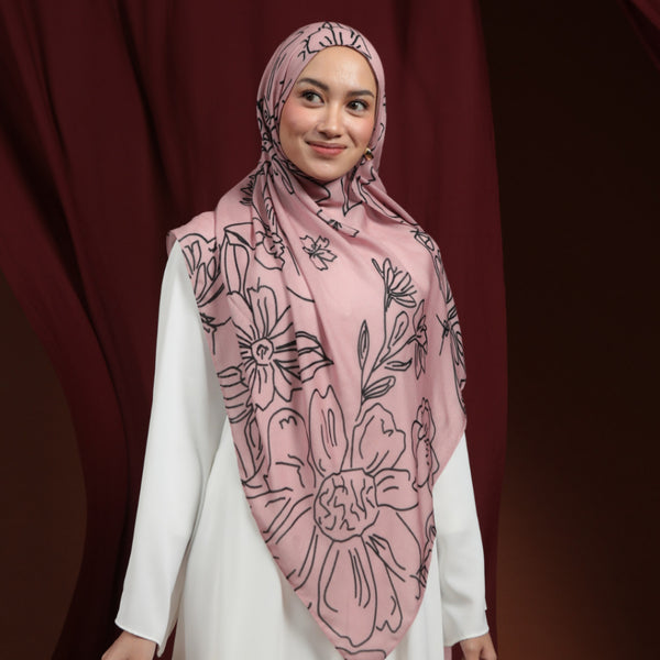 Viscose Printed Modal Mauve Floral