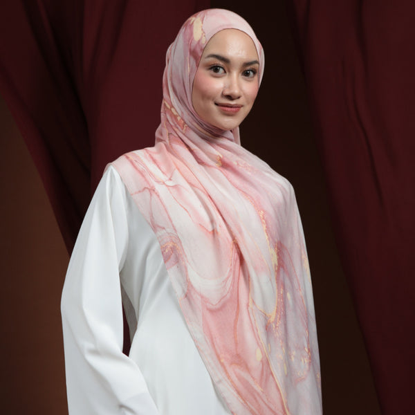 Viscose Printed Modal Pinkish Marble