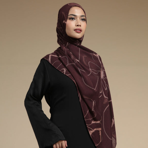 Viscose Printed Modal Wineberry Floral