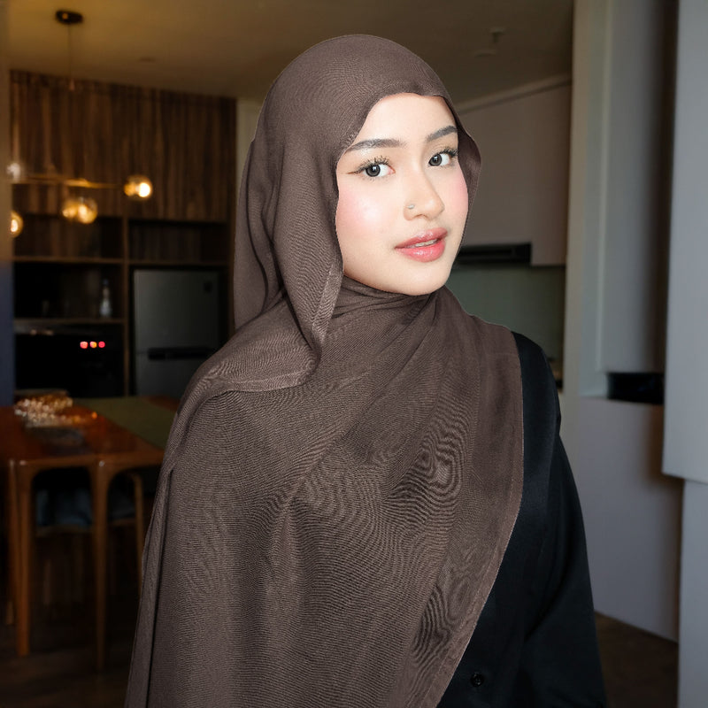 Pashmina Viscose Nour Shawl  Lozy x Lesti Dusky Mocha New