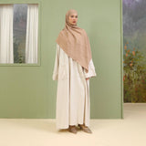 Zena Abaya Bahan Katun Linen Cream