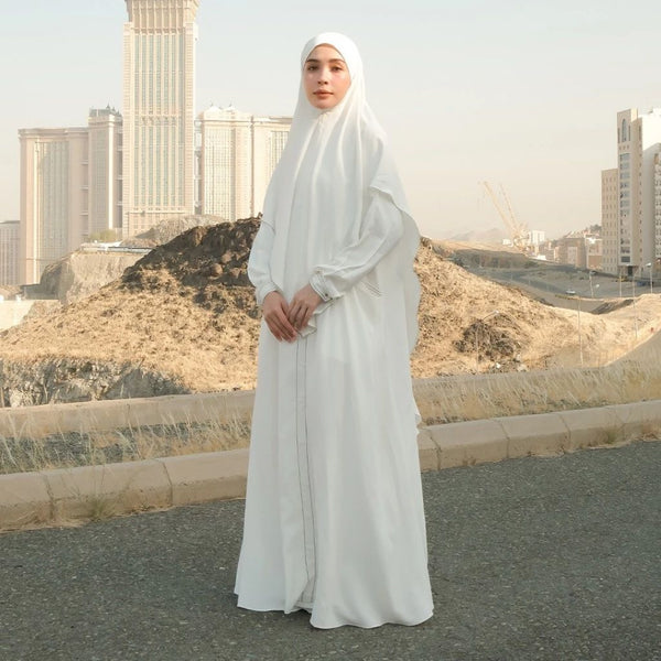 Humaya Abaya Set Broken White New Material