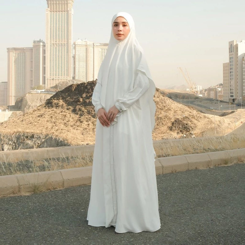 Humaya Abaya Set Broken White New Material
