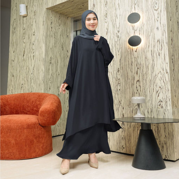 Haifa Tunik Set Navy New Material