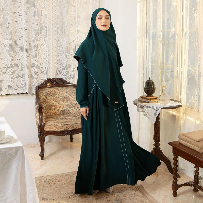Humaya Abaya Set Teal New Material