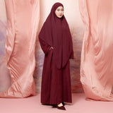 Mahda Abaya Dress Burgundy