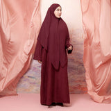 Mahda Abaya Dress Burgundy