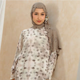 Floure Embroidery Shawl Grey Cream