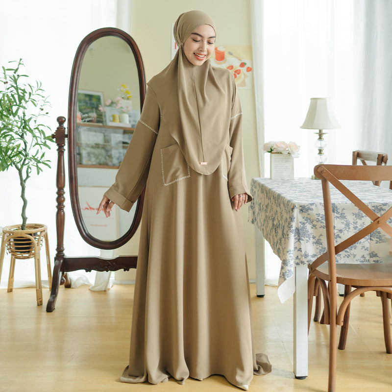 Sahla Abaya Set Natural