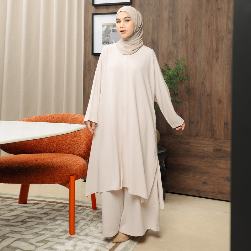 Hanifa Tunik Set Nude Cream