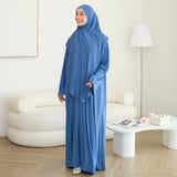 Saira Abaya Set Steel Blue