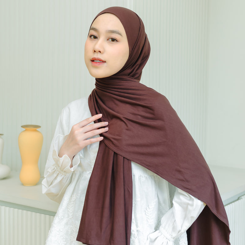 Tana Shawl (Pashmina Kaos Rayon) Coffee
