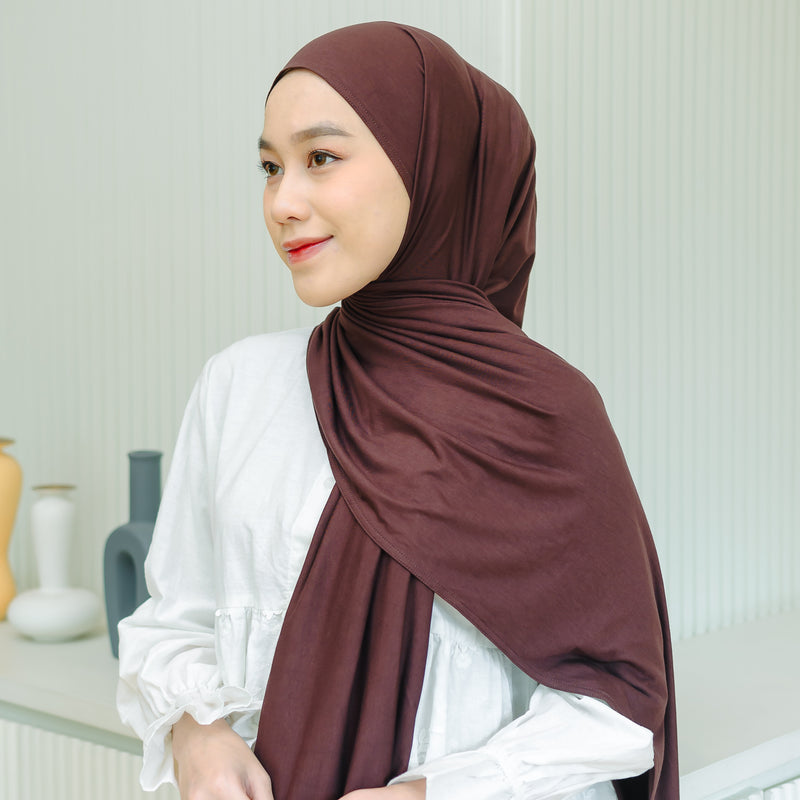 Tana Shawl (Pashmina Kaos Rayon) Coffee
